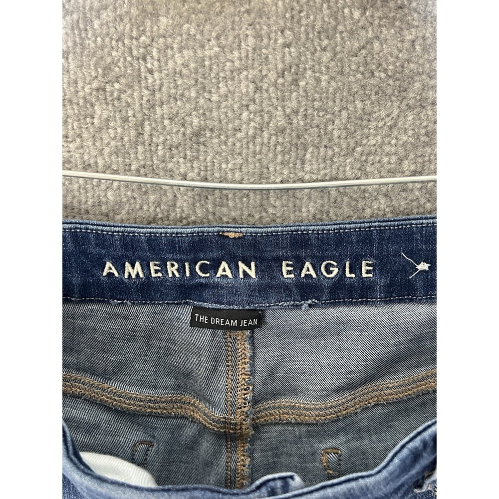 American Eagle Curvy Super Hi-Rise Jegging Dream Jeans Womens Size 14 Distressed - Picture 3 of 12